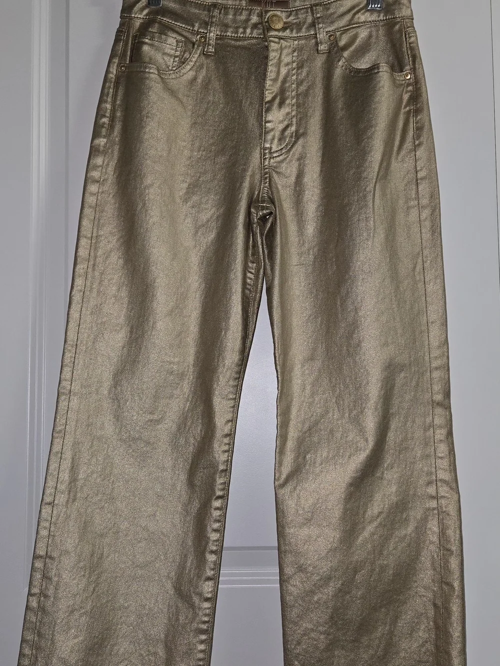 Kut from the Kloth Metallic Gold Straight-Leg Pants